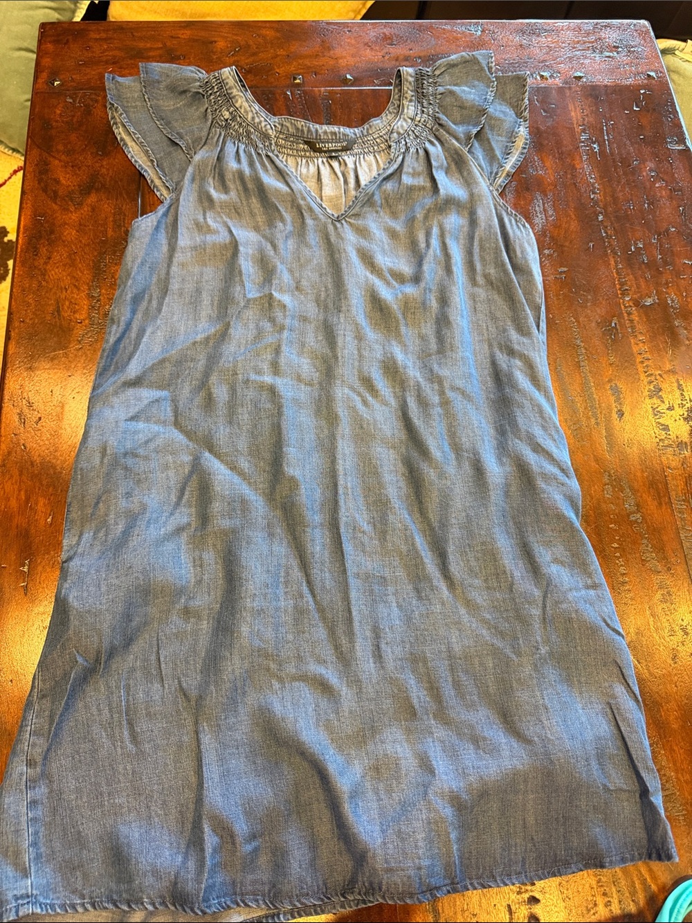 Liverpool Light Blue Chambray Sundress